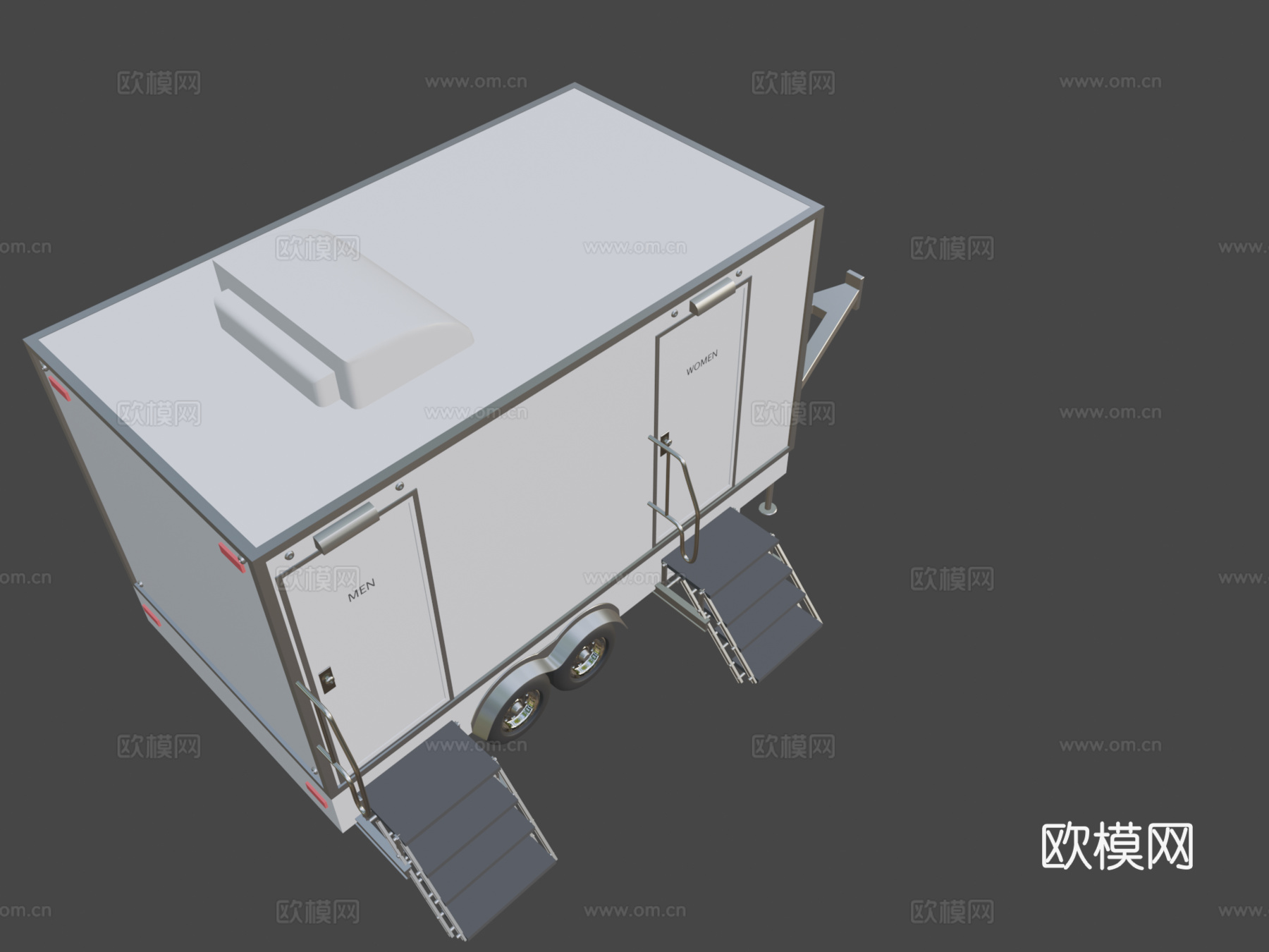 便携式洗手间拖车su模型