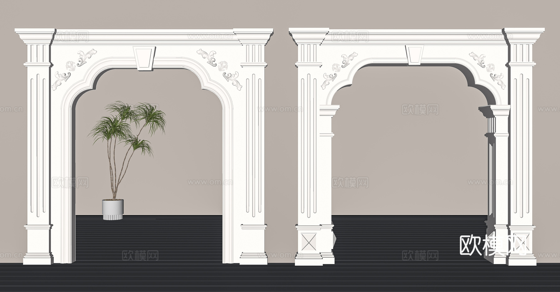 欧式门套 哑口 门洞su模型下载