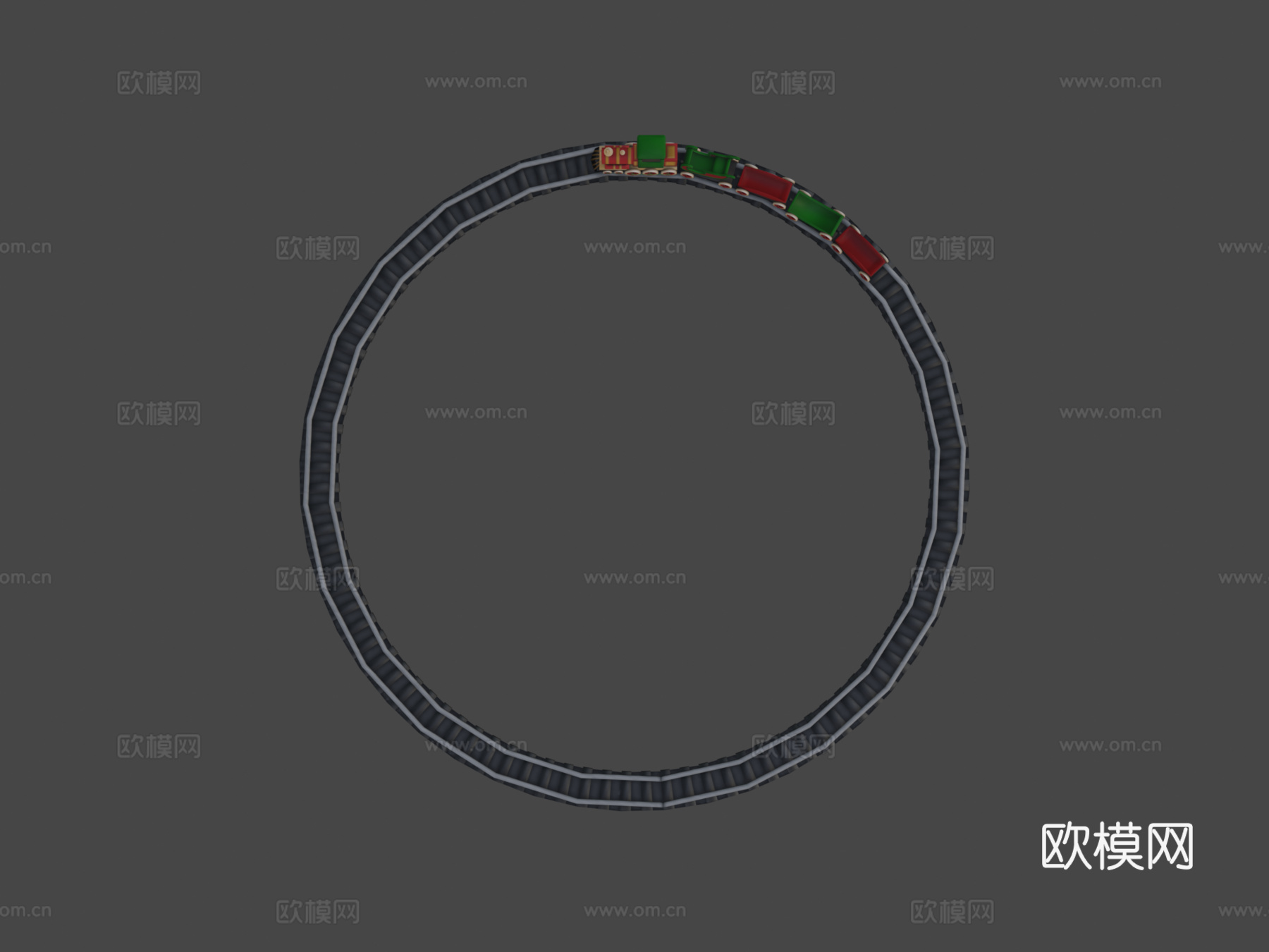 圆形铁路玩具火车su模型