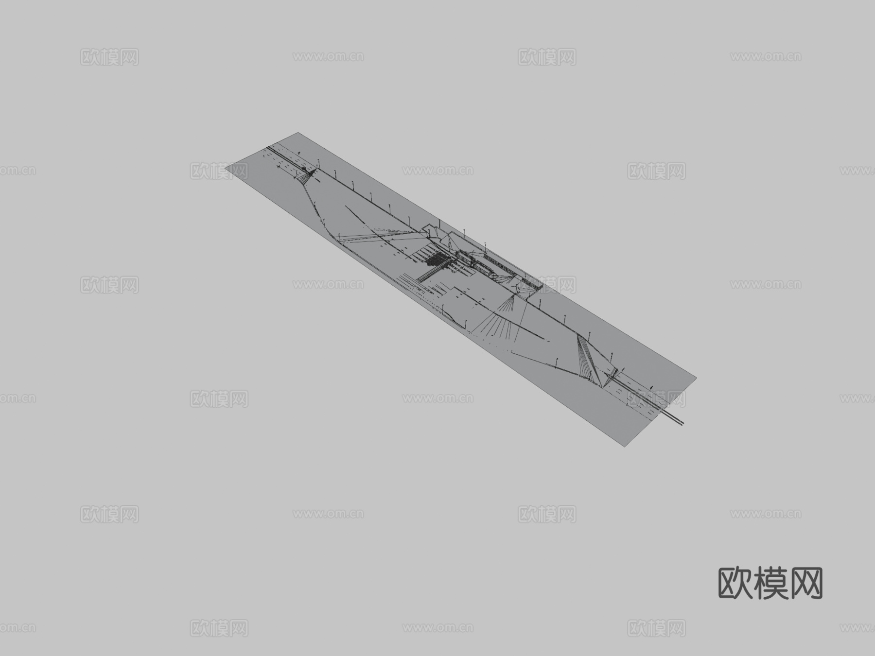 高速公路收费站su模型