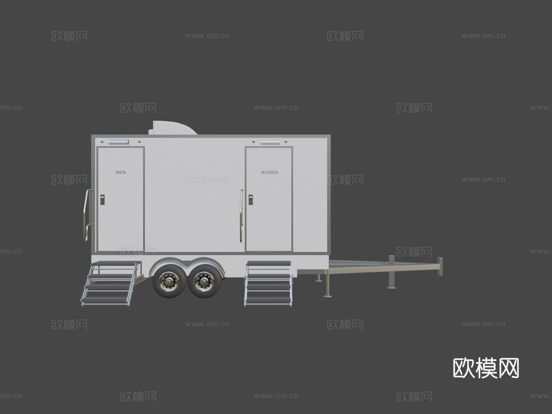 便携式洗手间拖车su模型