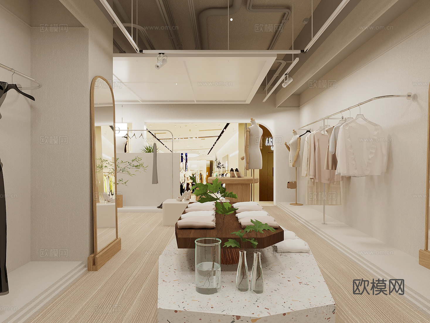 现代服装店 女装店 箱包店3d模型