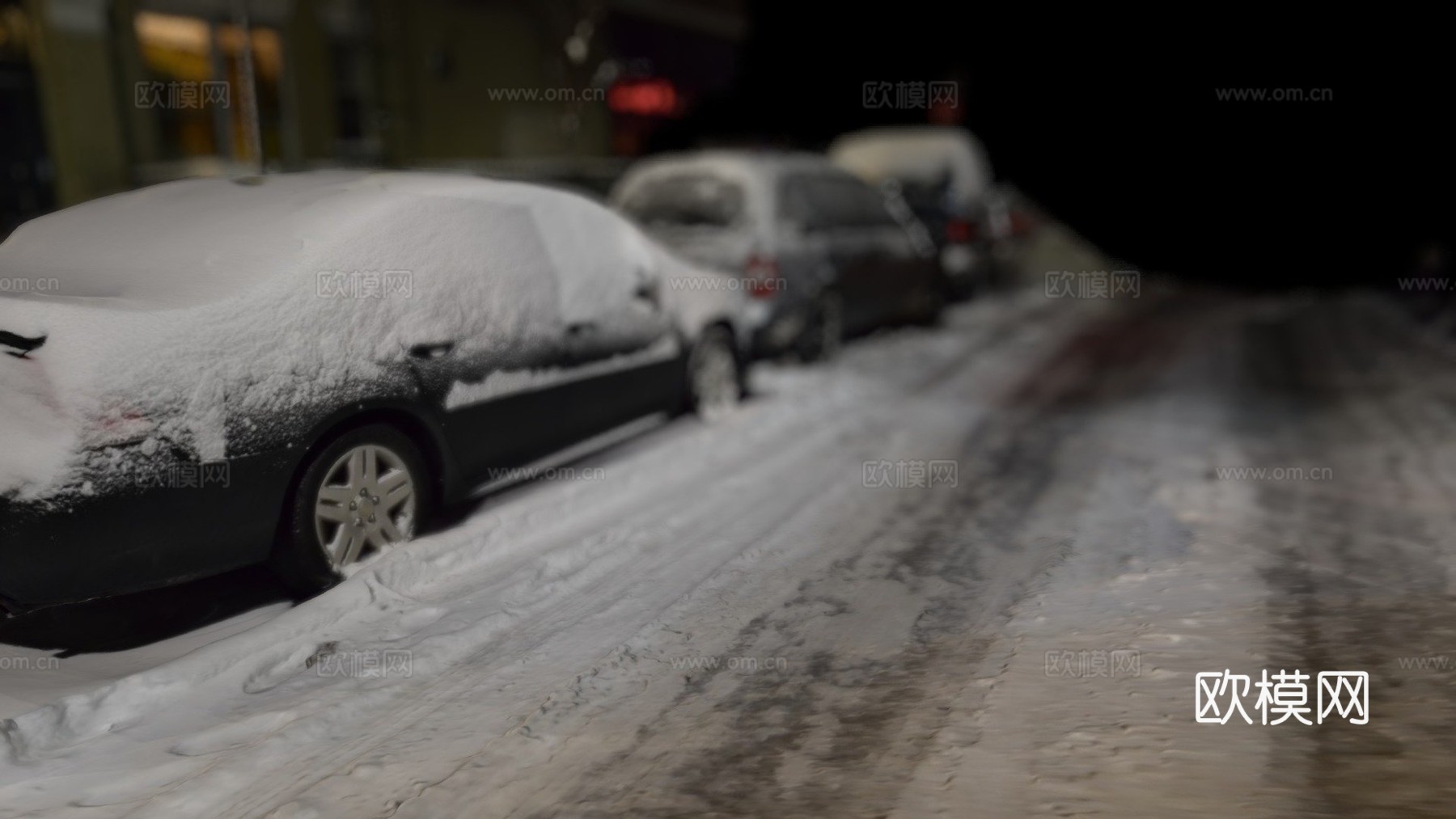 雪街 道路景观3d模型