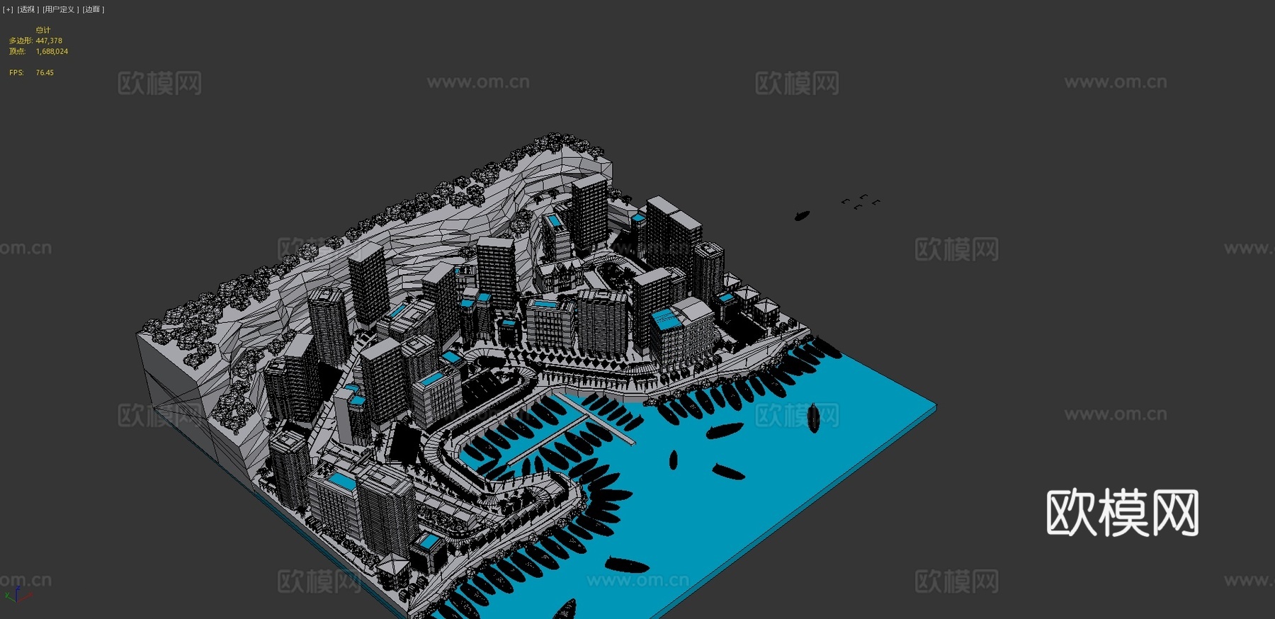 卡通城市建筑景观3d模型