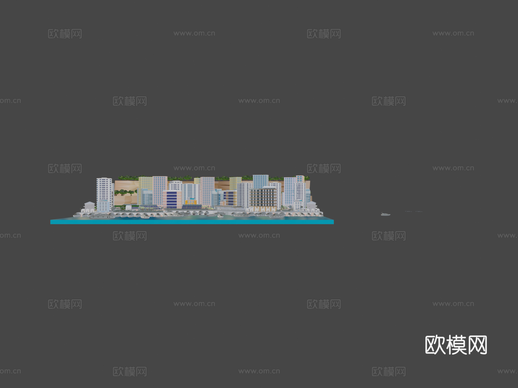 卡通城市建筑景观3d模型