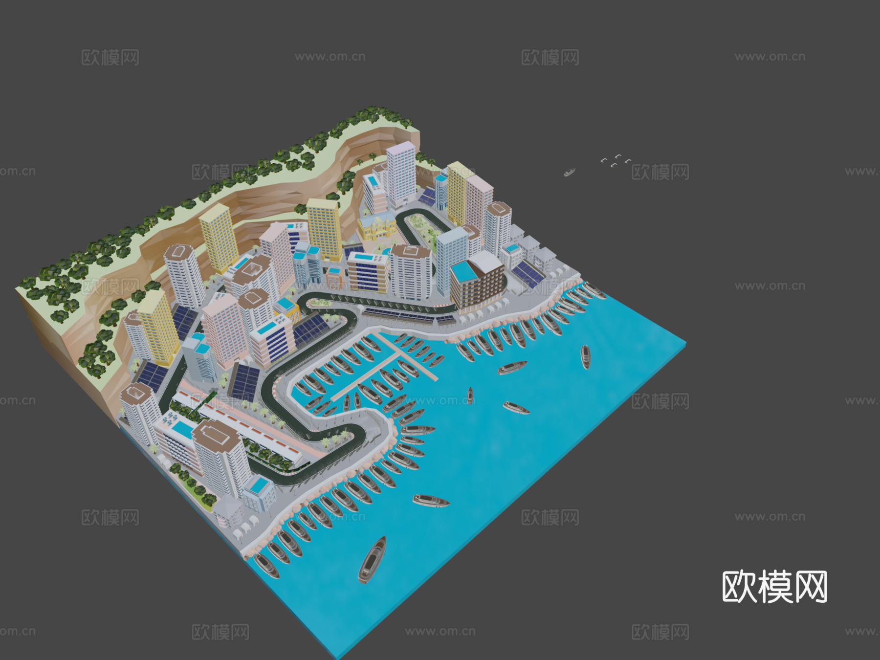 卡通城市建筑景观3d模型