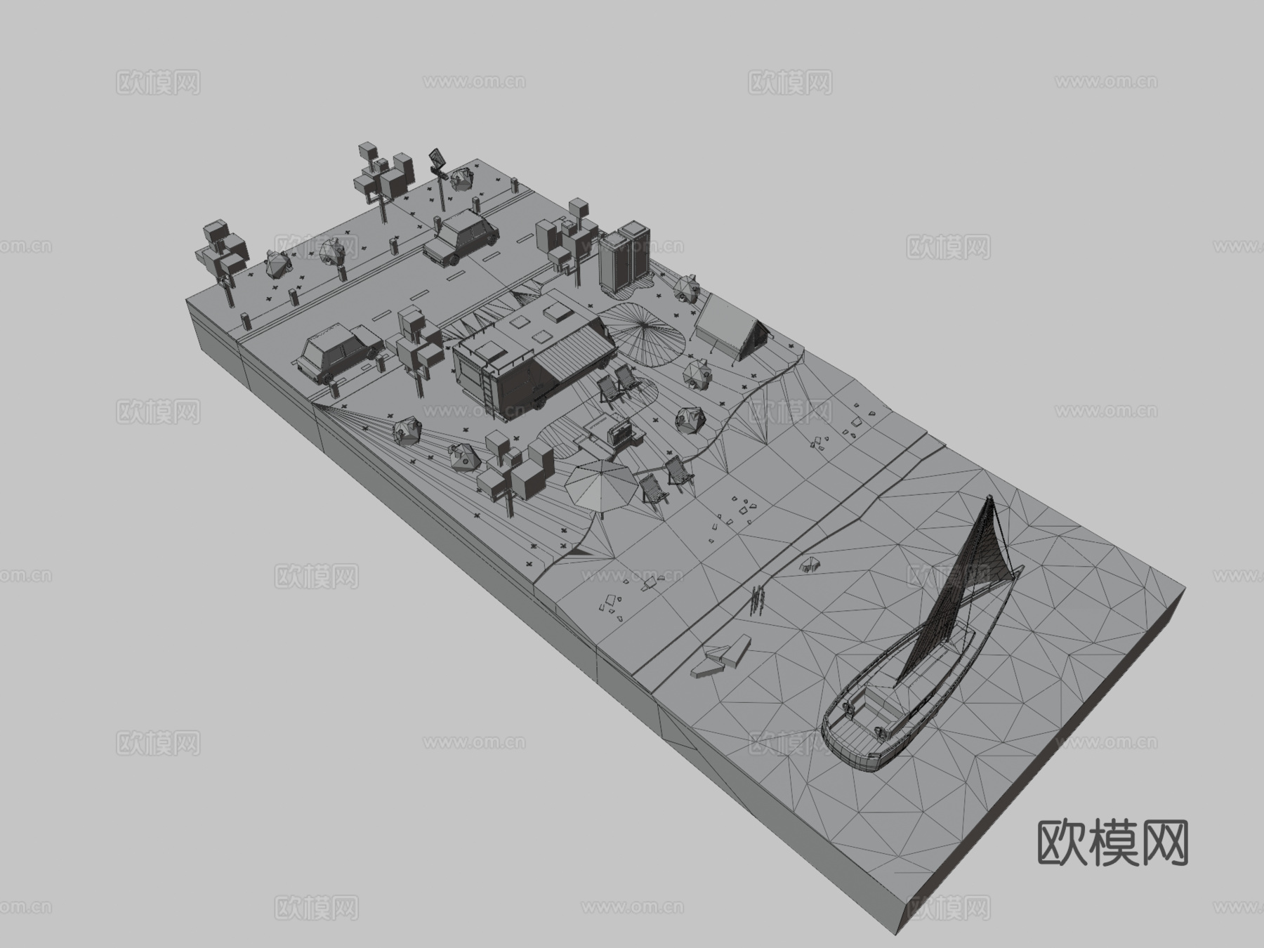 露营场景 公园场景3d模型