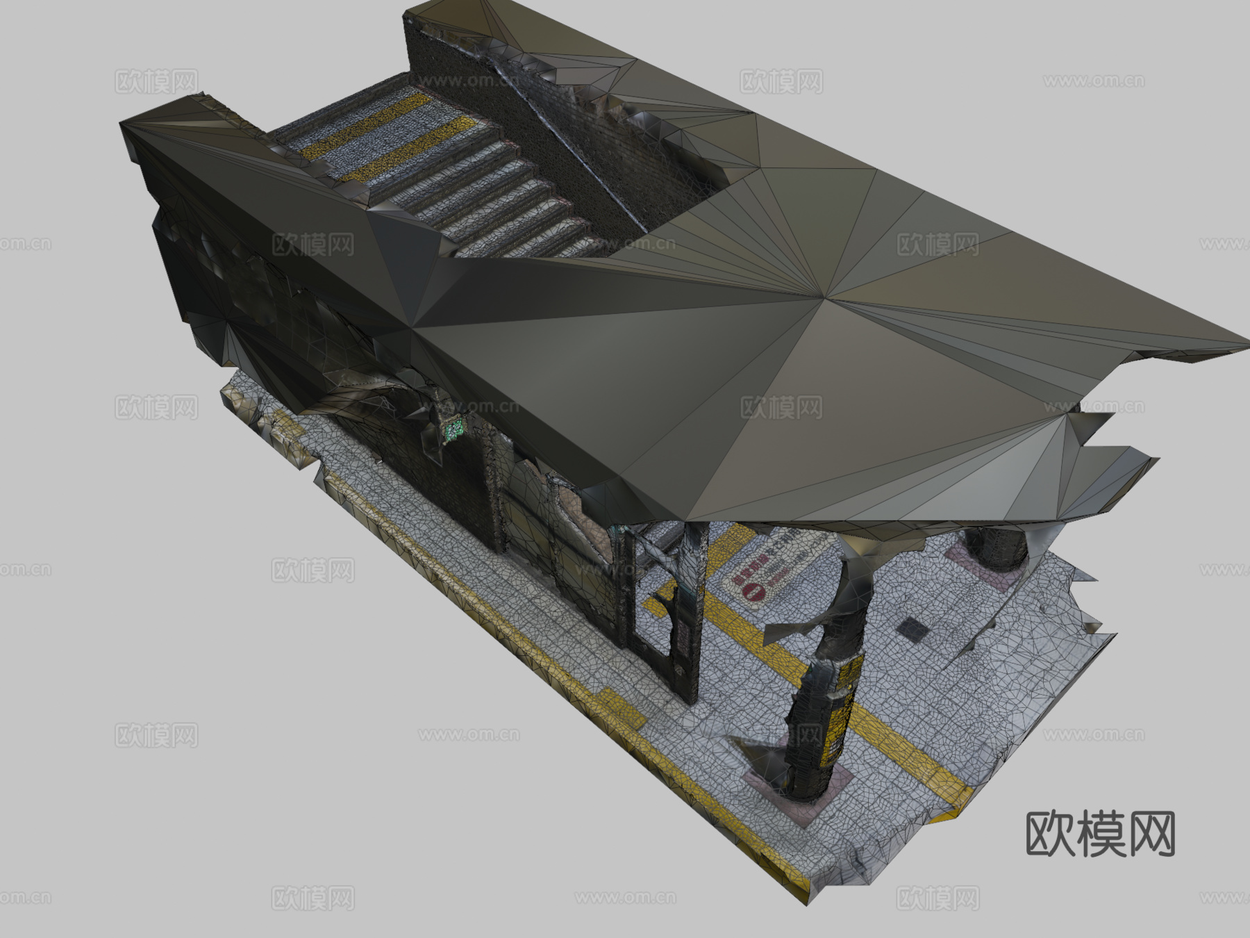 大阪地铁站楼梯3d模型