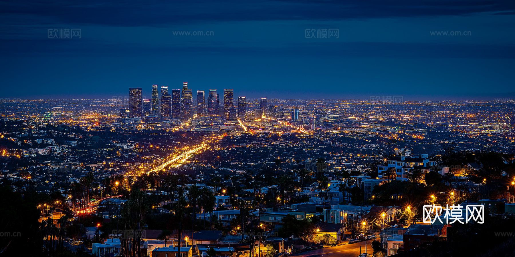 高清城市傍晚夜景下载