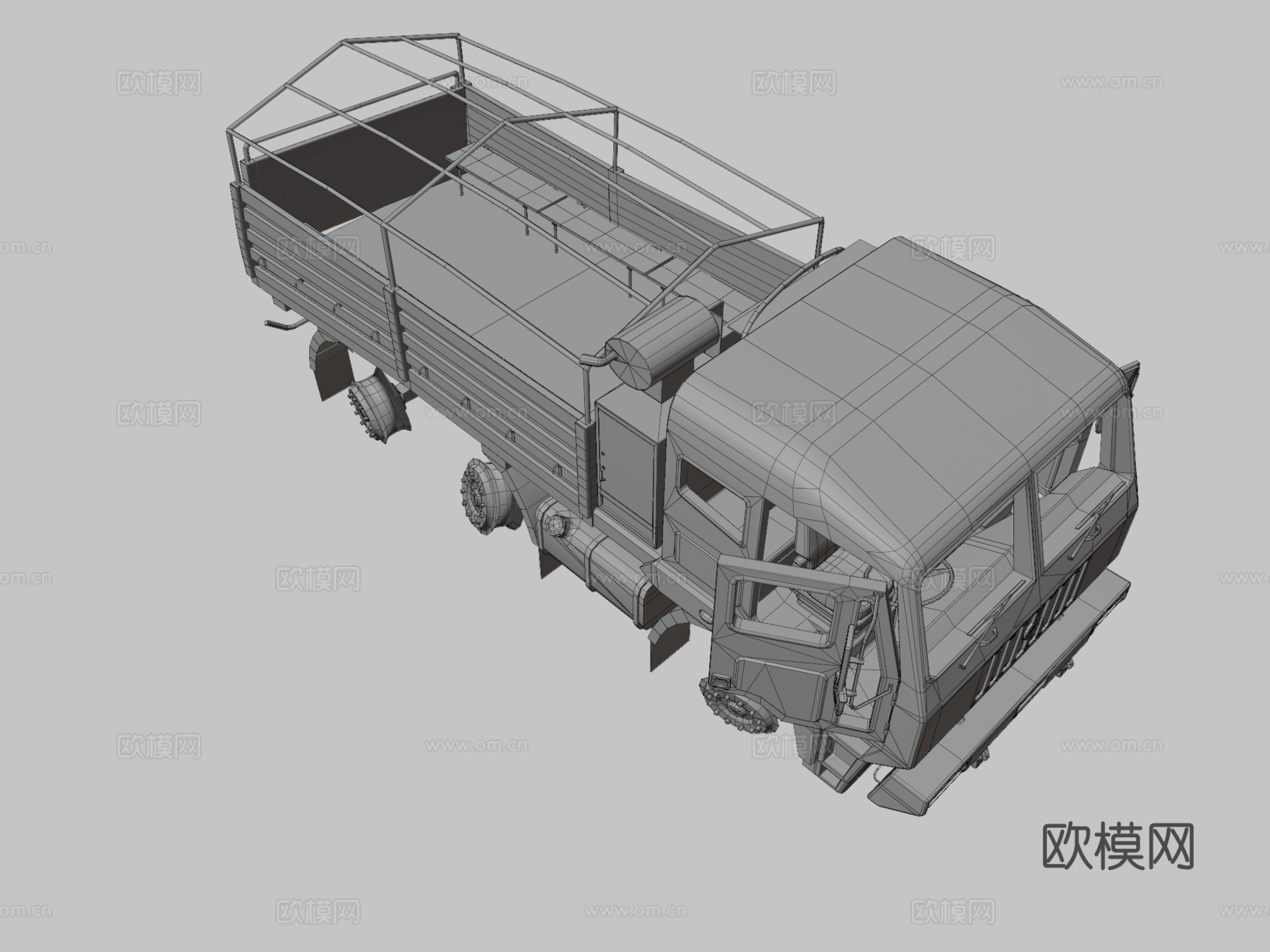 废弃军用卡车 旧汽车3d模型