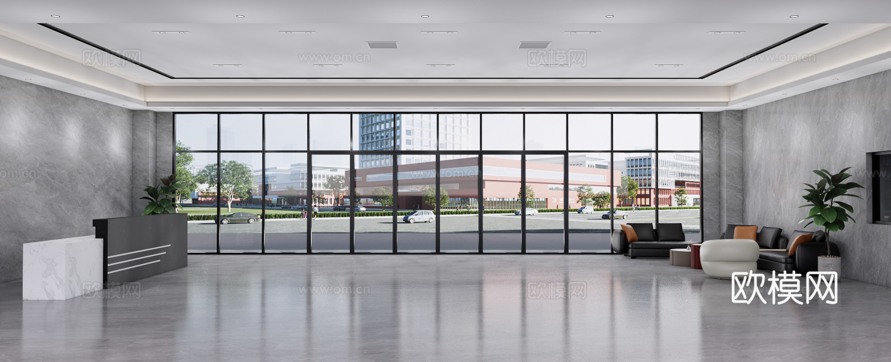 办公大厅su模型下载（渲染图4）