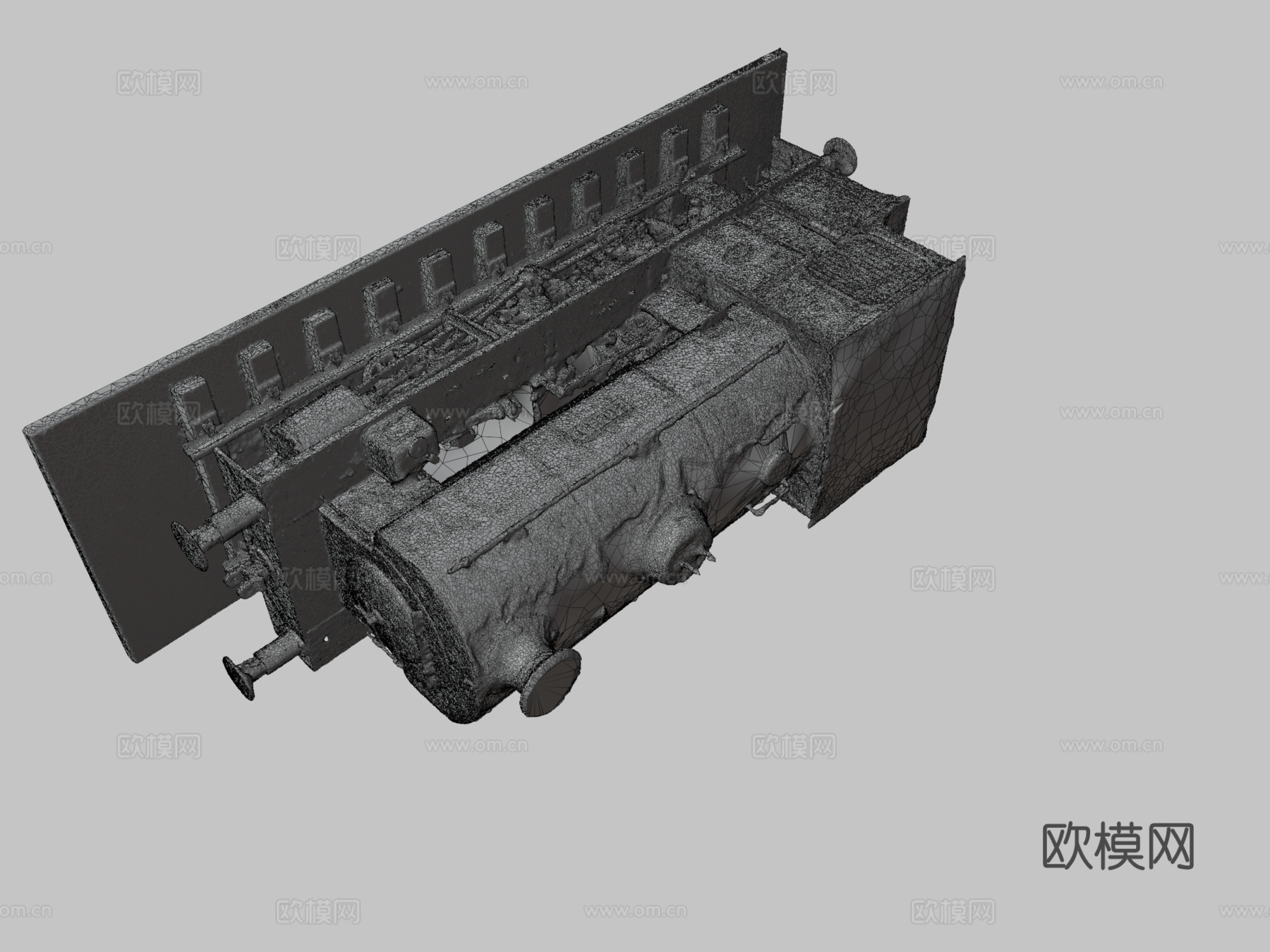 蒸汽火车 轨道车3d模型