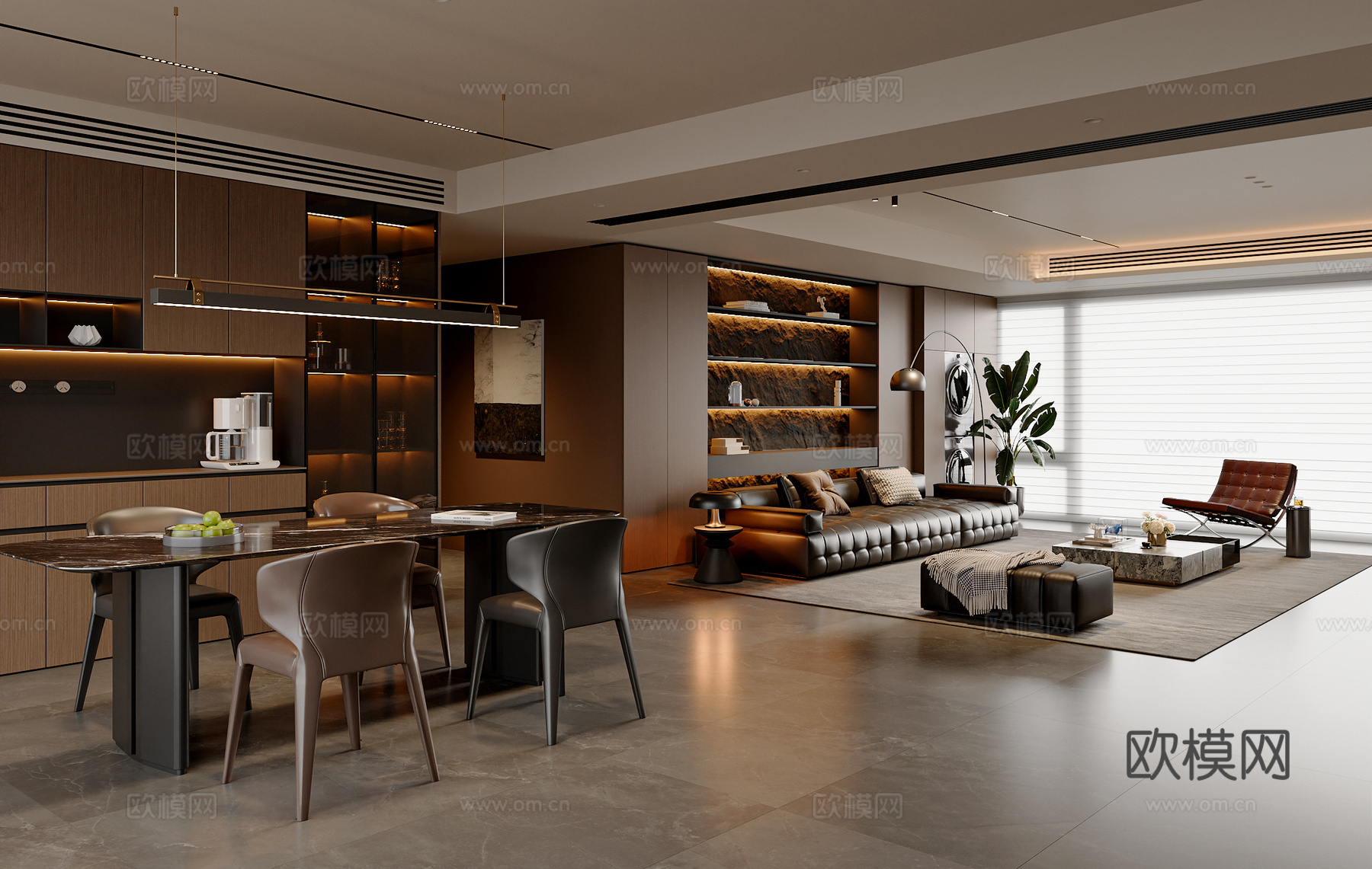 意式客餐厅3d模型下载