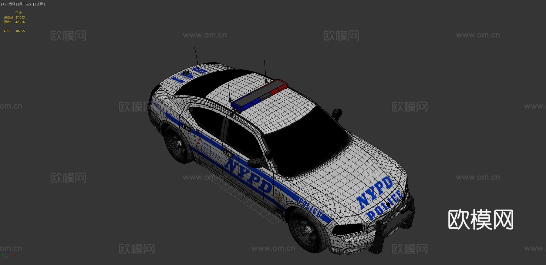 纽约警车道奇3d模型