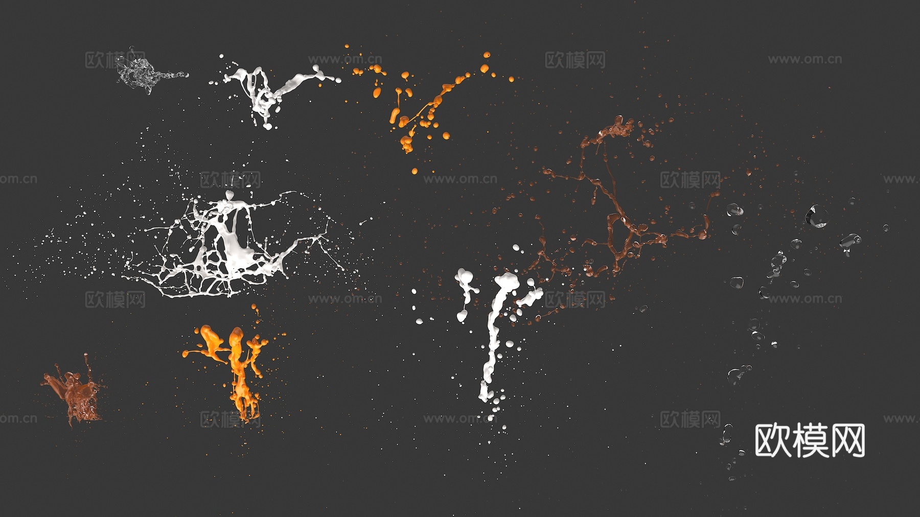 水花 牛奶 水花溅射 水花喷射 水迹3d模型