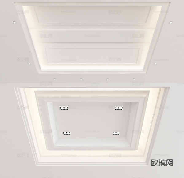 现代天花 吊顶3d模型下载