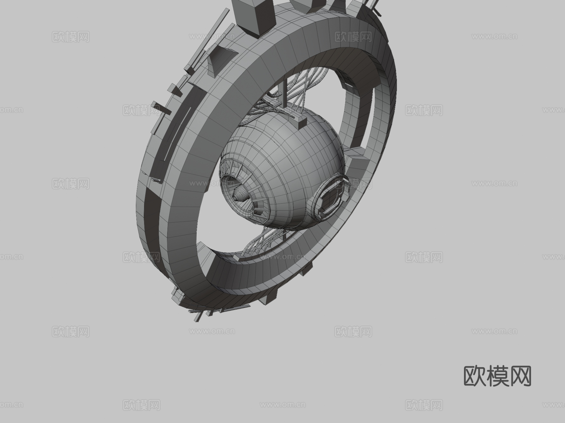 科幻空间站3d模型