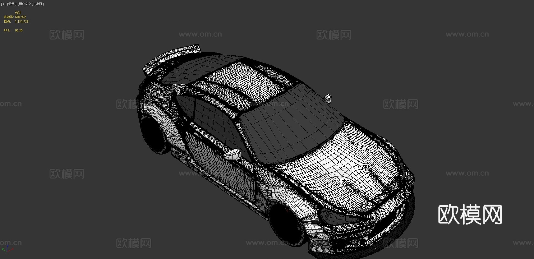 斯巴鲁汽车 赛车3d模型