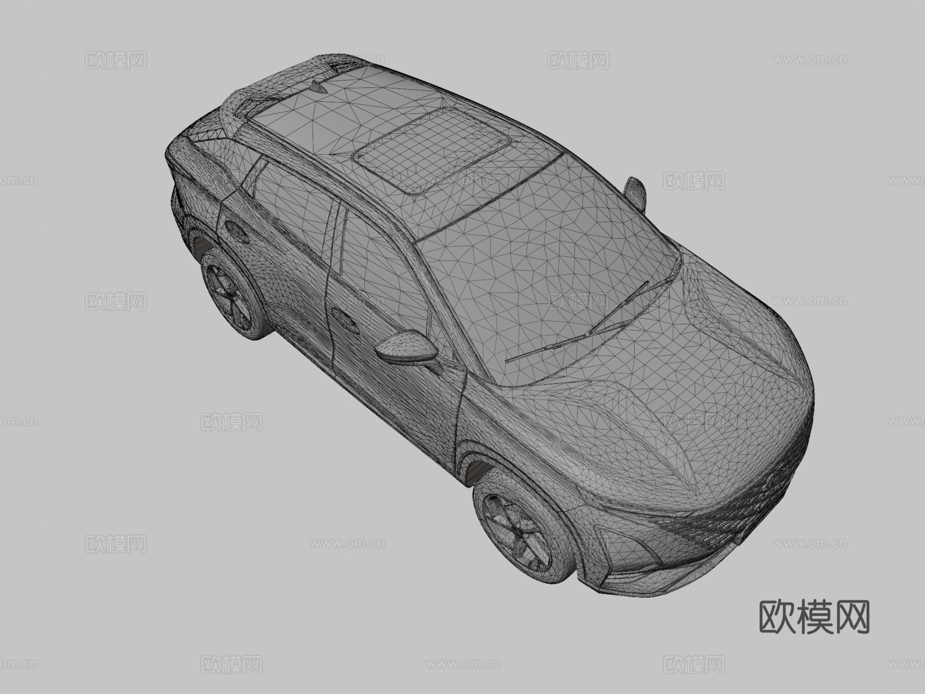 白色汽车 轿车3d模型