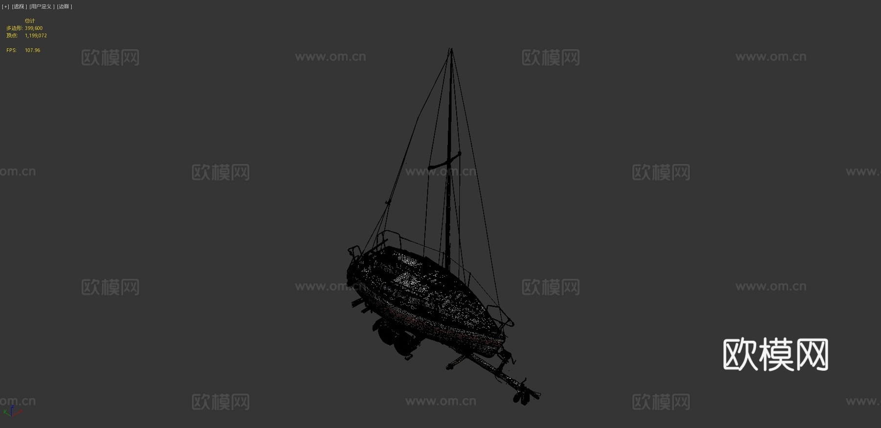 干船坞 帆船3d模型