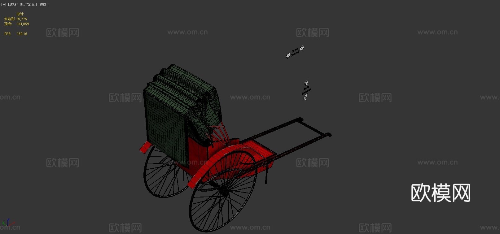 香港人力车3d模型