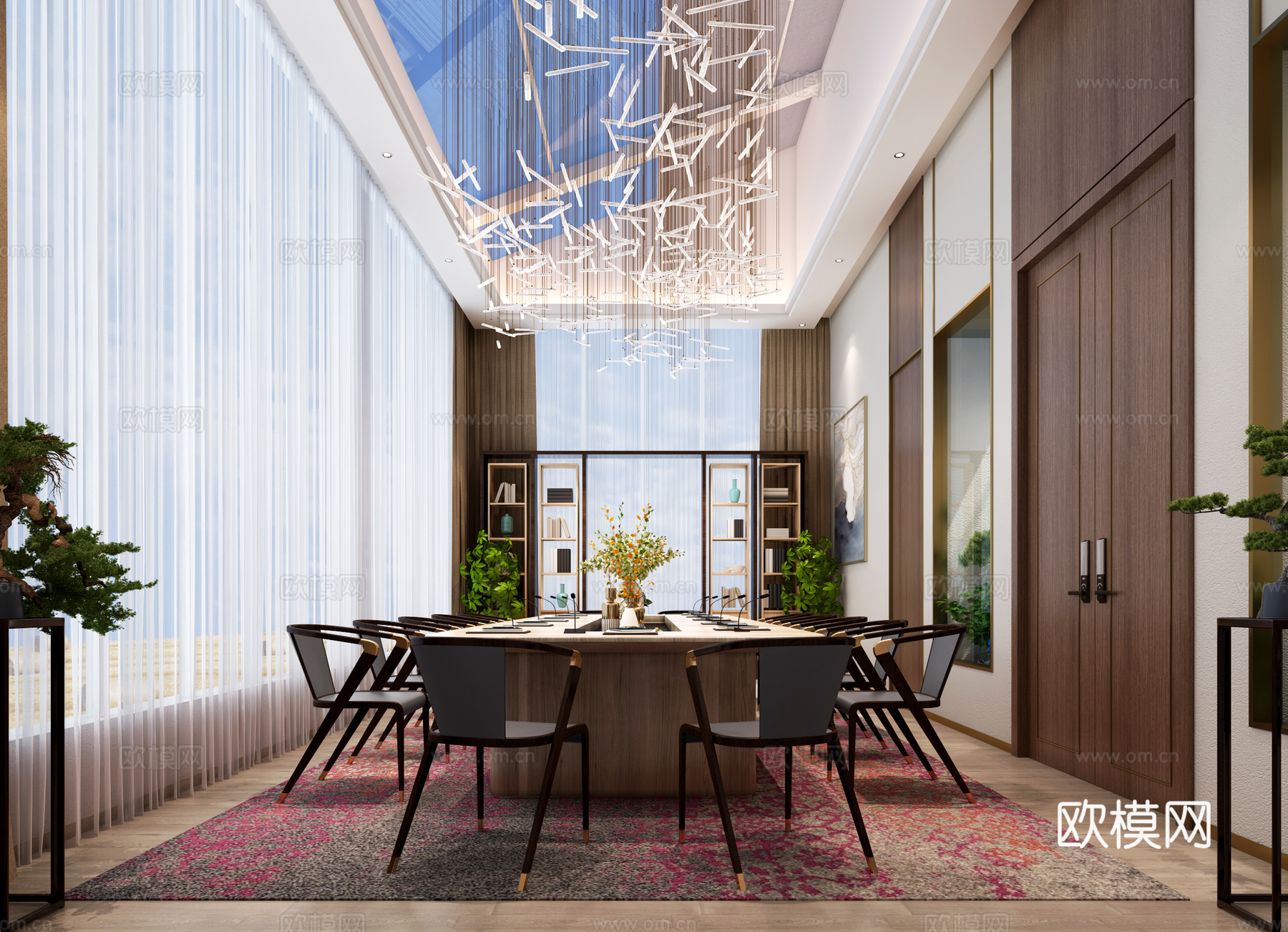 现代会议室3d模型下载