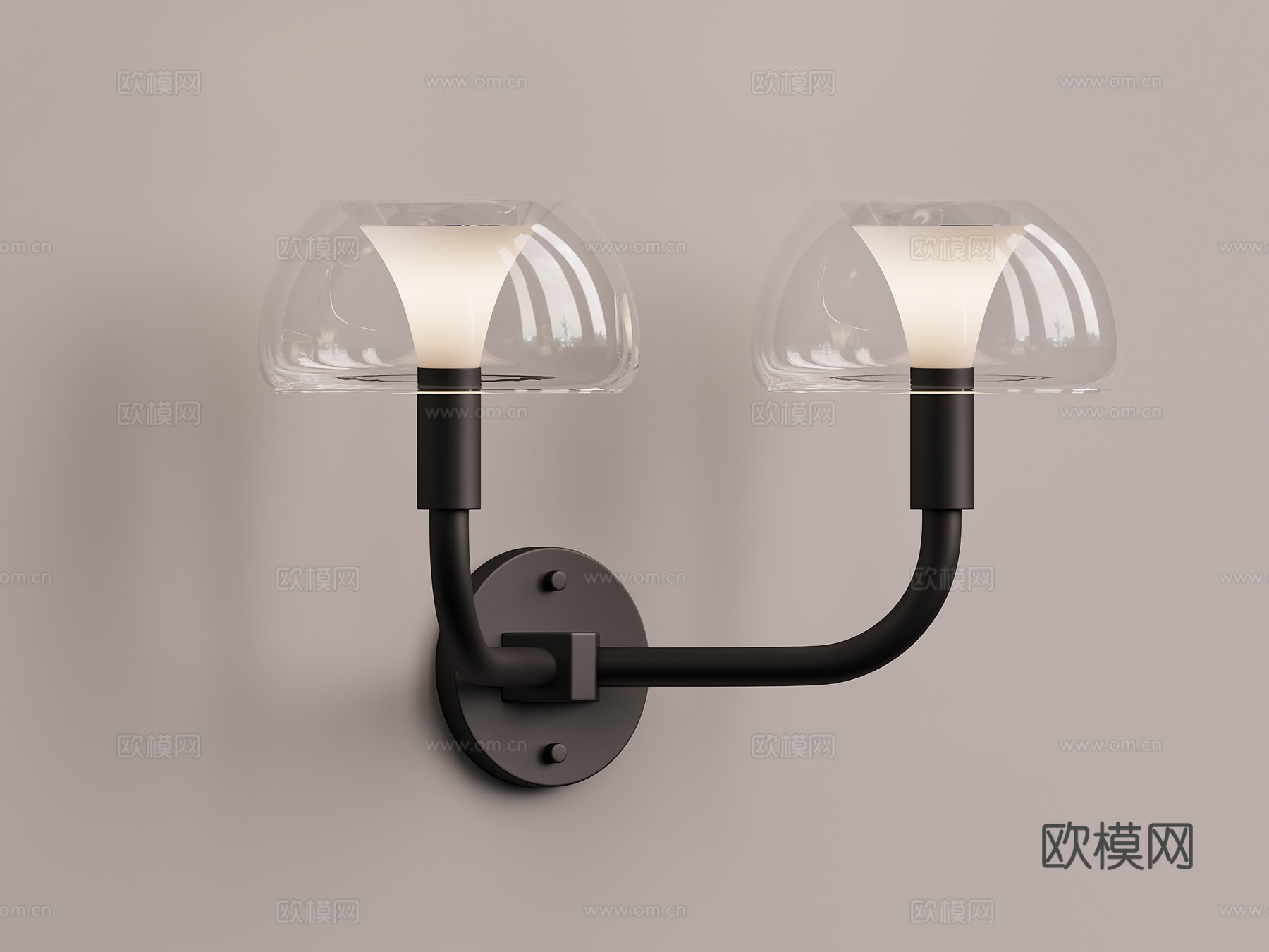 轻奢金属玻璃壁灯su模型