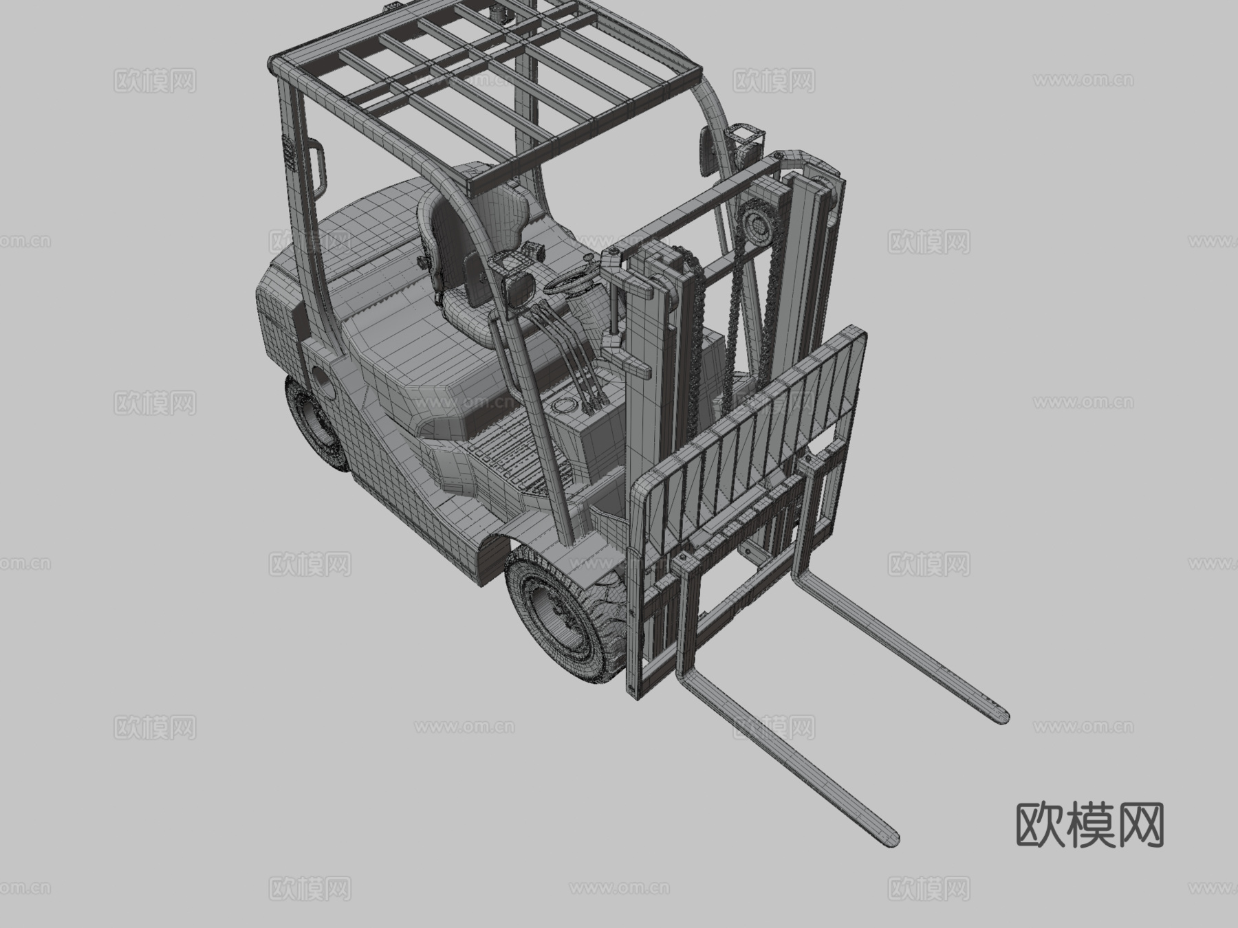 丰田气动叉车3d模型