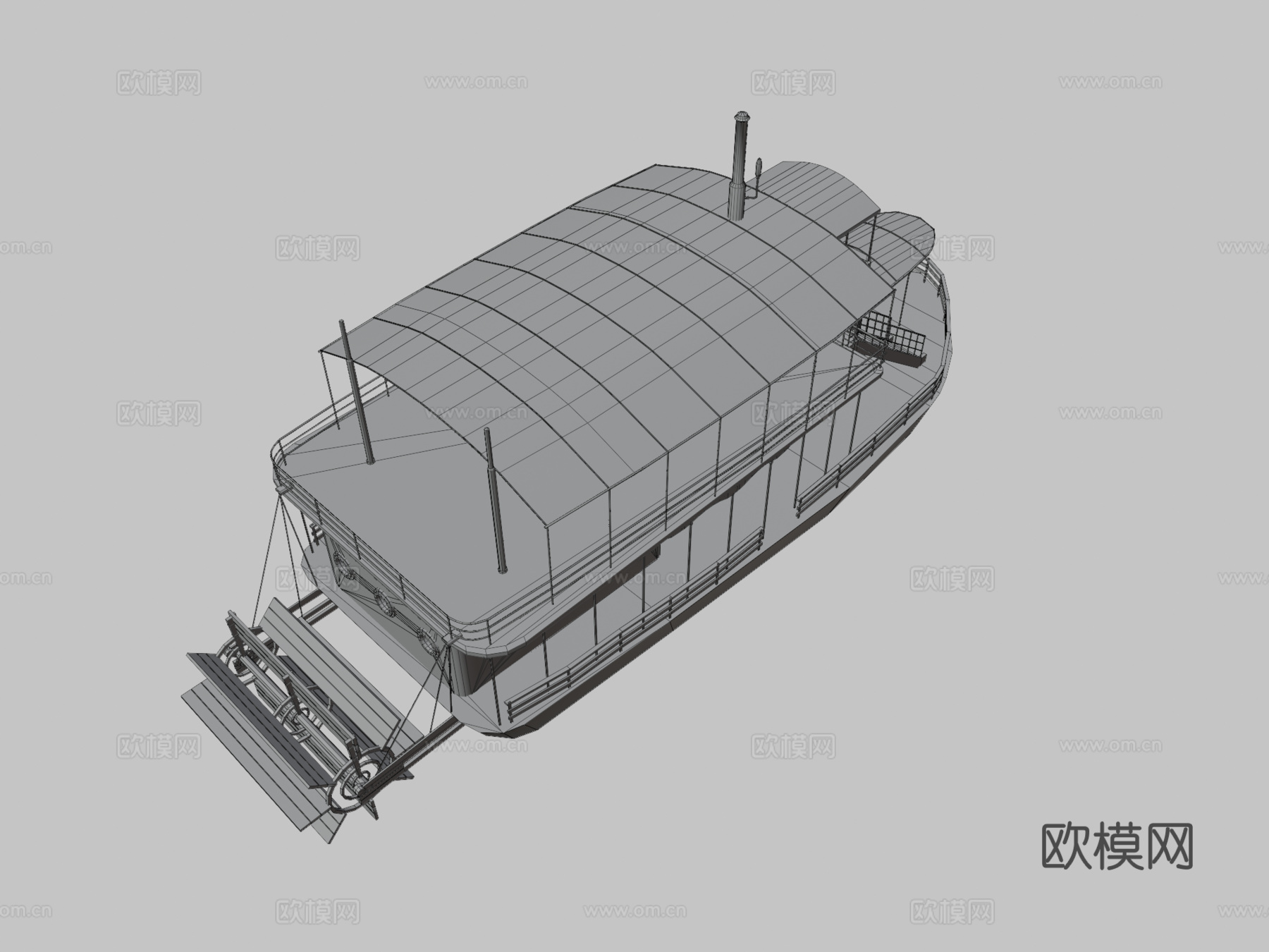 蒸汽船 仿古船 轮船3d模型