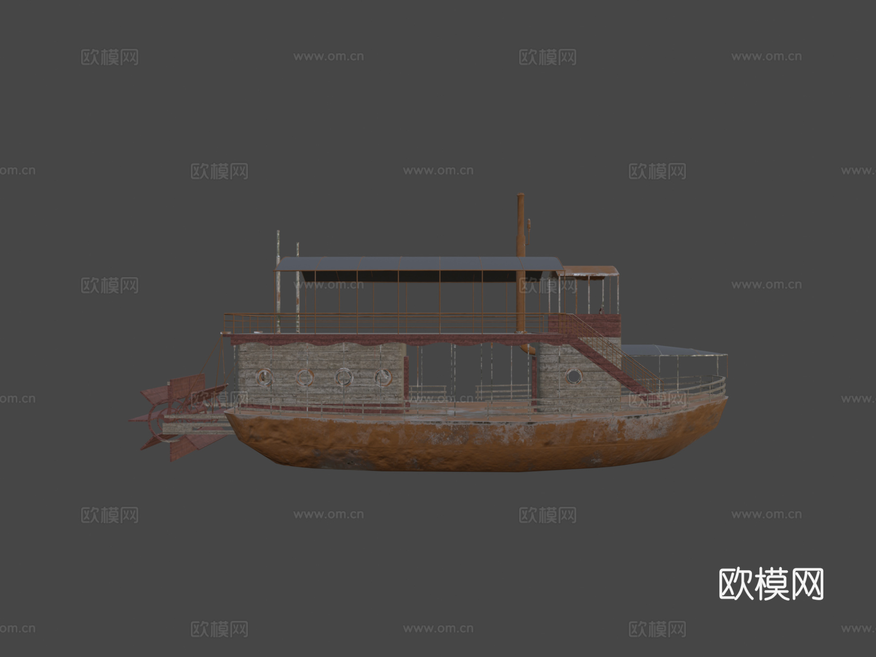 蒸汽船 仿古船 轮船3d模型