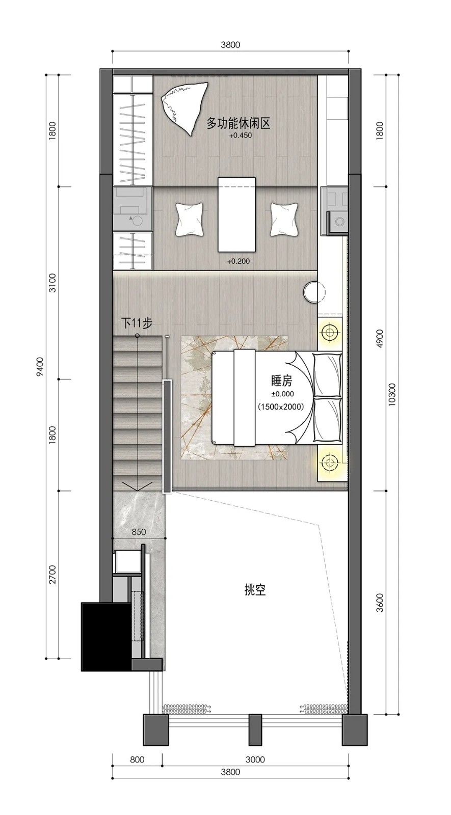 二層平面圖項目名稱│路勁中和廣場loft公寓樣板間甲方信息│路勁