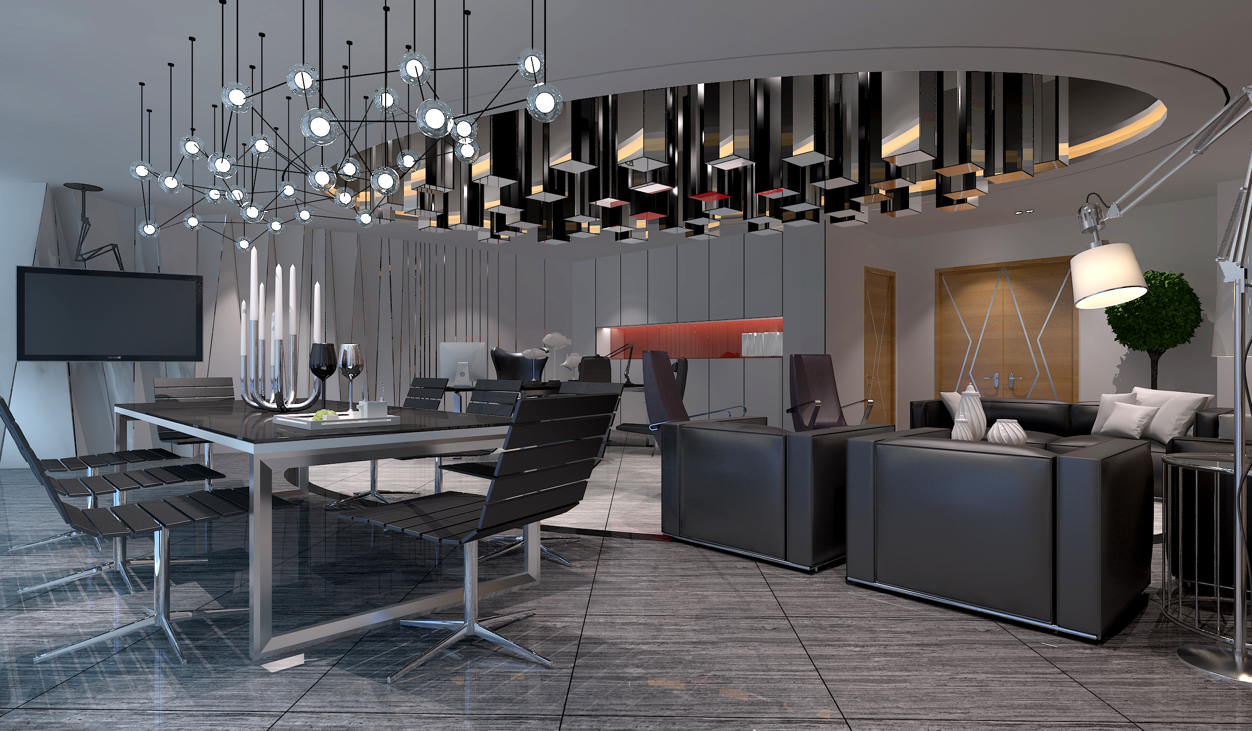 2000㎡广东唯一网络办公总部效果图智者向上设计事务所